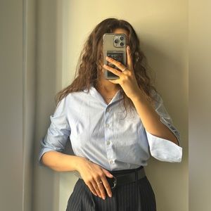 TALBOTS Petite Shirt Button Down Cotton Fitted